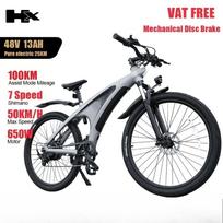 HX Q5 650W Elektriniai dviračiai 57KM/H Elektrinis dviratis 27,5 colio Suaugusiems Elektrinis dviratis Nuimama baterija Elektriniai E dviračiai Kalnų E dviratis 48V/13Ah pilka spalva
