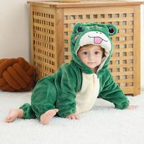Baby Flannel Animal Romper Cartoon Onesie Hooded One Piece Outfit Soft Crawling Suit for Infants, Toddlers and Kids 70