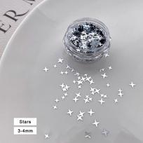 1 Jar Shiny Silver Sequins Mix Shapes Love Star Slice Paillette Charms Starlight Nail Art Decals Manicure DIY Decoration