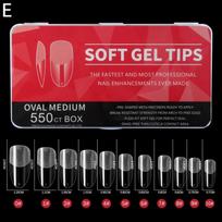 550pcs Soft Gel Nail Tips Medium Short Almond Coffin Matte Full Cover Acrylic Press On DIY Manicure Extension Art Tool