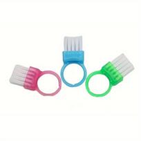 3-Piece Mini Finger Clip Dust Brushes Easy Handle Nail and Jewelry Cleaning Tools for Nail Art Personal Manicure Care
