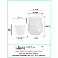 Mini Transparent Plastic Self Watering Flower Pot with Fish Tank Feature Decorative Home Plant Pots Vase for Indoor Gardening skaidri