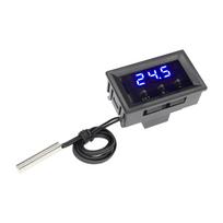 DC 12V W1209 Digital Thermostat Temperature Control Board Thermometer Controller Module Red Blue Green LED Waterproof NTC Sensor mėlyna