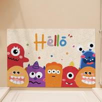 Cartoon Door Floor Mat, Shoe Change Area, Dust Removal And Soil Rubbing Carpet Silk Ring, Dirt-Resistant And Wear-Resistant Foot Pad, Non-Slip And 40*60cm