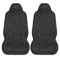Juodo leopardo rašto gepardo rašto automobilio sėdynių užvalkalų rinkinys 2 vnt. Elastingi automobilio interjero automobilio priedai Apsauginiai neslystantys automobilio užvalkalai juoda