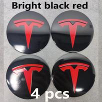 TESLA 4Pcs 56mm Waterproof Hub Cap Logo Stickers Durable Wheel Center Protector Decals Fit Tesla Model 3/Y/S/X Car Accessories