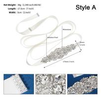 Sweet Silver Wedding Rhinestone Belt Satin Dresses Accessories Wedding Ribbon Sash Crystal Pearls Bridal Sashes Bridesmaids