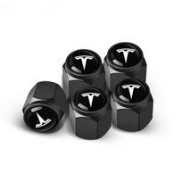 5Pcs Aluminium Alloy Car Tire Valve Cover Tire Wheel Stem Air Valve Cap For Tesla Model 3 Y S X 2021 Roadster Cybertruck Juguete