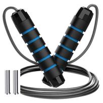 Adjustable Length Jump Rope Speed Racing Comfortable Foam Handles Skipping Rope Bearing System Adjustable Jump Rope mėlyna