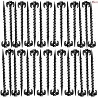 Outdoor Heavy Duty Spiral Ground Stakes for Tent Camping Beach Windproof Pegs Durable Metal Anchors with Hooks for Secure Setup 30 Pieces one size juoda