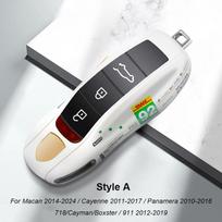 For Porsche Panamera Cayenne Macan 718 Cayman Boxster 911 Taycan Car 92 Track Key Case Protective Shell Remote Control Fob Cover