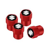 Car Wheel Tire Valve Stems Cap With Keychain Keyring Badge For Suzuki Swift Jimny Ignis Alto SX4
