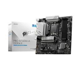MSI Motherboard PRO B760M-A DDR4 II for 14th13th Generation Intel CPUs (LGA1700), White, Gen4 M.2x2, 4-screen output [Intel B760] MB6318
