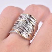 New Antique Mosaic Zircon Crystal Multilayer Rings Vintage Silver Color Cross Double X Ring For Women Wedding Luxury Bijoux 6