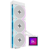 LIANLI HydroShift II LCD-S 360 TL Water Cooling System, White [UNIFAN TL120 Wireless], 360mm Radiator, Side Mount Design, 3.4-inch IPS LCD Display,
