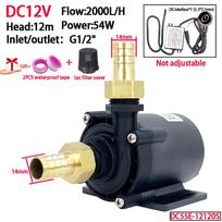 Silent Brushless Motor DC12/24V 2000/2400L/H Submersible Booster Water Pump Maximum Head 12/16m with Adapter Eu Power Supply DC55E