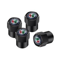 4PCS Auto Wheel Tire Valve Stem Caps Cover For Alfa Romeo Giulietta Mito 159 Giulia Stelvio 156 147 Tonale Brera Disco Volante
