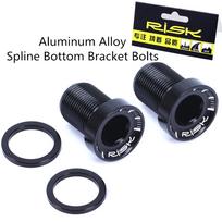 RISK 2pcs M15x19mm MTB Bike Splined Bottom Bracket Bolts Aluminum Alloy Waterproof Dust-proof Cover Bottom Bracket Crank Screws
