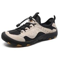 Men's Summer Breathable Odor-Resistant Mesh Leather Non-Slip Hiking & Outdoor Sports Shoes 44