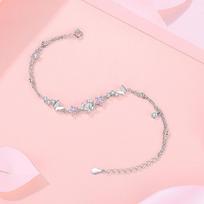 Tichia 925 Sterling Silver Butterfly & Flower Bracelet for Women - Exquisite Niche Design 925 Silver