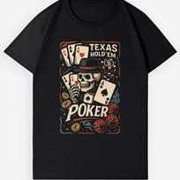 Skull Card Player Graphic Tee | Retro Gambling Theme | Unisex Black & White XL