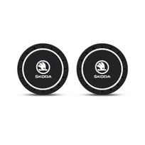 Skoda Octavia 2 3 Fabia A7 Rapid Superb Kamiq Kodiaq Car Coaster Waterproof Non-Slip Mat Water Cup Slot Decorate Accessories
