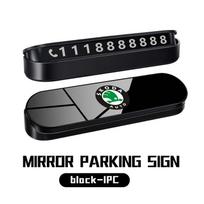 Hidden Mobile Phone Number Plates Car Logo Temporary Parking Signs Accessories For Skoda S Kodiaq Octavia 2 3 Yeti Karoq Rapid