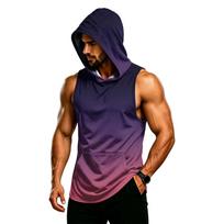 Mens Sleeveless Hoodie Gym Vest Muscle Fit Lightweight Breathable Quick Dry Training Hooded Tank Top for Bodybuilding Workout Fitness XXL