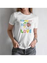 Wounisex's Short Sleeve T Shirt LOVELY Ho Ho Ho LOVE  Festive Print For Joyful Summer S įvairiaspalvis