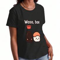 Sushi Time Ladies Cotton T Shirt, Premium Cotton Print, Durable And Longlasting, Casual And Fashionable. Cute Sushi Roll Graphic Tee For Wounisex, Enj S įvairiaspalvis