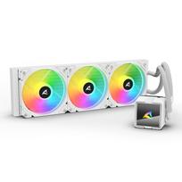 Sharkoon AIO Water Cooling System S60 ARGB White with 3 x 120mm ARGB PWM Fans, Infinity Mirror Head, Copper Cold Plate, Authorized Japanese