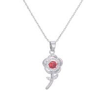 Geometric Rose Cross Pendant Necklace - Sweet Girl's Trendy Accessory