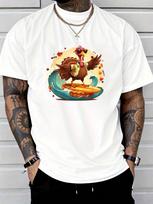 Funny Surf Hawaiian Turkey Surfing Pumpkin Pie Thanksgiving Unisex T-Shirt L