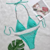 Bikini Sexy Hot Drilling Split Swimsuit Strap Bikini maudymosi kostiumėlis S