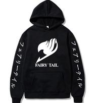 Fairy Tail Anime Hoodis Vyrams Moterims Drabužiai Didelio Dydžio Džemperis Ilgomis Rankovėmis Aukštos Kokybės Streetwear Harajuku Unisex Megztinis XS juoda