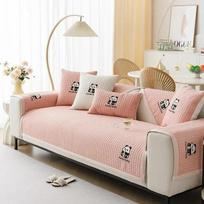 1pcs Cute Cartoon Panda pattern Sofa mat Summer Ice Silk Cool Non-slip Couch Cushion Living Room Furniture Protector Cover 1seat 70x70cm