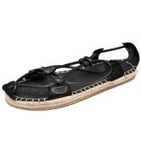 FashionStreet Style Sandals for Men Outdoor Summer Roma Flats Personality Man Sandal Breathable Man Leisure Beach Shoes Quick Dry Shoes 38 juoda
