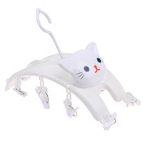 Cat Hangers With 10pcs Clothes Pegs Indoor Outdoor Laundry Clips Underwear Socks Multifunctional Storage Drying Rack balta