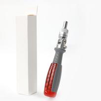 Versatile Multi-Angle Ratchet Screwdriver Set with Cross, Plum, and Hex Bits.