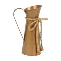 62KD Vintage Metal Pitcher Vases Shabby Iron Flower Holders Farmhouses Table Decors bronza