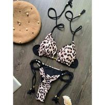 Sexy Leopard Print Bikini Set Swimsuit Women's Swimwear For Female Biquini Two Piece Beachwear 2023 New Bathing Suit S