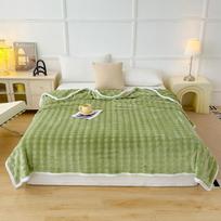 Single/Queen/Super King Thicker Fleece Throw Blanket for Bed or Sofa Soft Plush Blanket Only 1 Pillowcase šviesiai žalios spalvos