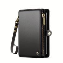 RFID Blocking Passport Holder - Faux Leather Travel Wallet with Zipper & Wrist Strap. Secure Document & Card Storage. juoda