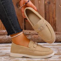 Moteriški didelio dydžio žemi slip-on retro plokščiapadžiai batai Pavasario rudens nauji batai su metaline sagtimi 35