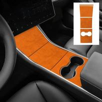 For Tesla Model 3   Top Suede Car Central Console Gear Shifter Panel Modifed Decorative Cover Pad Sheath Shell Sticker geltona