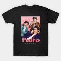 Men Black Print T-shirt Pedro Pascal No-Cut Transfer Paper Print Cotton Tshirt S