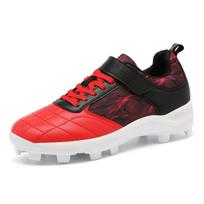 Professional Men Baseball Sneakers Non Slip Long Spikes Softball Shoes Wear-Resisting Outdoor Sneakers Baseball Training Shoes 39 raudona