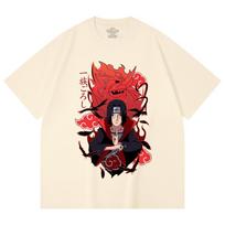 230 Gsm 100% Cotton Naruto V12 Itachi Print Unisex Heavy Cotton T Shirt XS