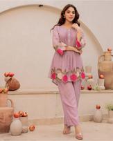 Women Designer Cotton Top Tunic Kurta Pant Set Indian Bollywood Party Wear Cord Set M