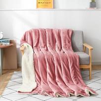 Cross-Border Winter Sherpa Lambswool Blanket - Thick, Double-Layer, Warm Cover 70x100cm Random Color